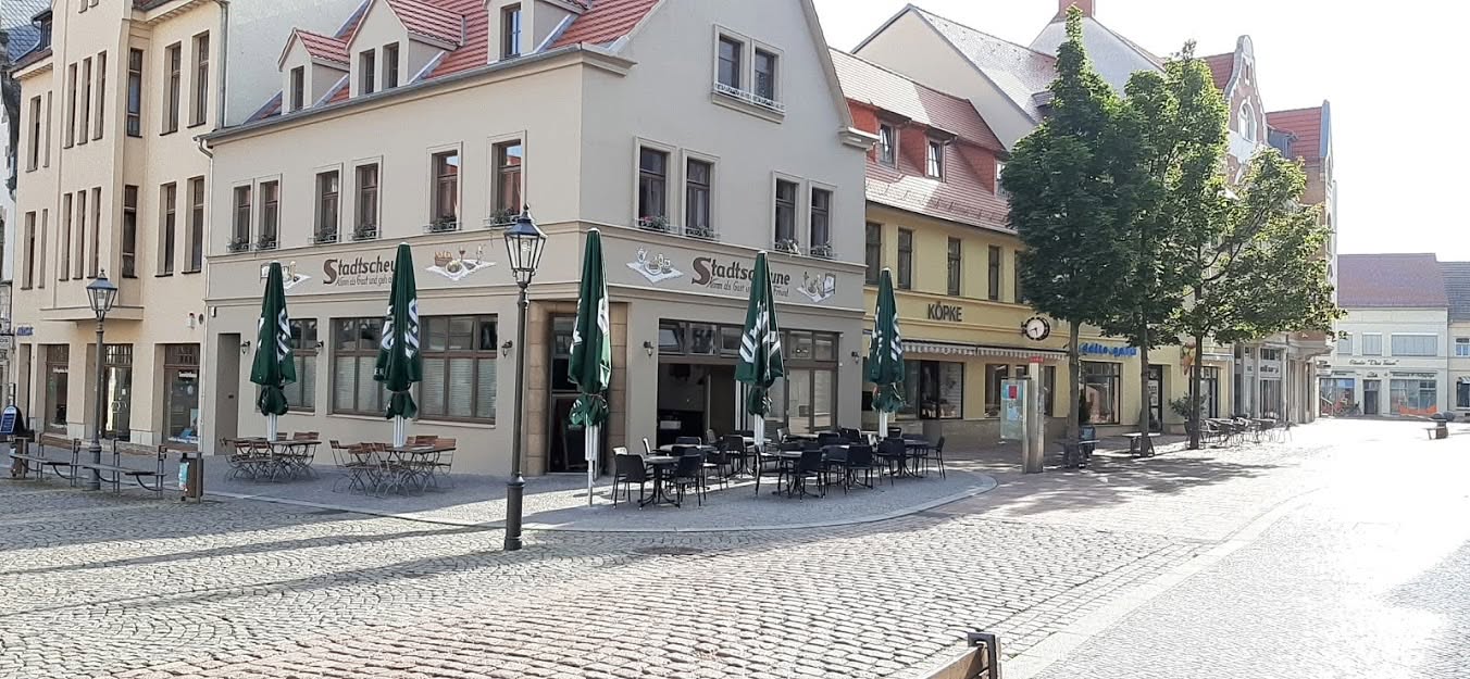 Außenansicht der Stadtscheune am Holzmarkt in Köthen
